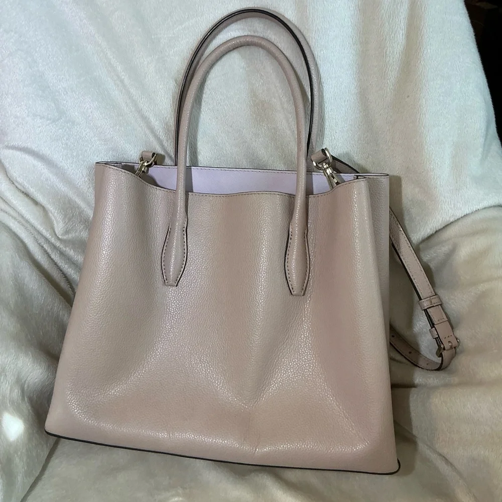 Kate Spade Eva Medium Blush Leather Satchel Nude Pink
